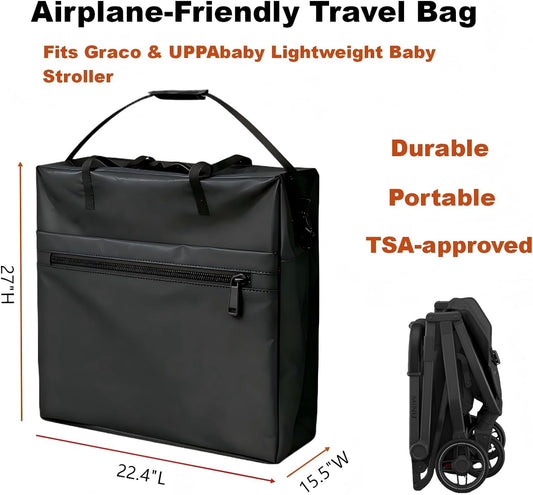 Baby Travel Stroller Bag - Compact & Airplane-Friendly Bags for MAMAZING 11.6 Lbs Lightweight Baby Strollers, Waterproof Carry Case for Car and Airplane Traveling, Black