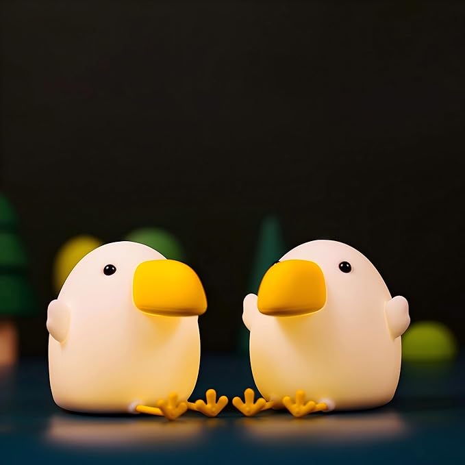 Bird Night Light,LED Silicone Animal Shaped Lamp,3 Level Dimmable,Nursery Nightlight for Desk Decor,Adult | Adorable Bird Gifts, Nursery Decor