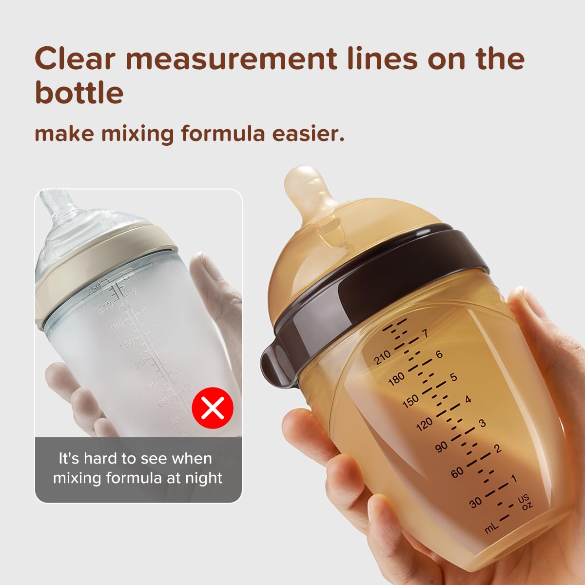 Thyseed Silicone Natural Breast-Like Bottle with Nipple(0-3 Months),8oz，1pack