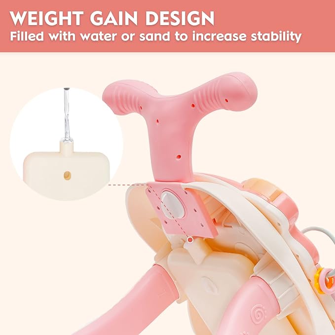 3 in 1 Baby Walker and Activity Center for Girl, Sit to Stand Learning Walk, Early Educational Push Toys with Panel for Infant Toddlers Push Toys Gifts for Girl
