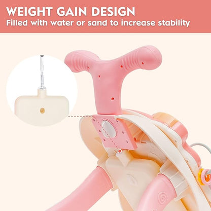 3 in 1 Baby Walker and Activity Center for Girl, Sit to Stand Learning Walk, Early Educational Push Toys with Panel for Infant Toddlers Push Toys Gifts for Girl