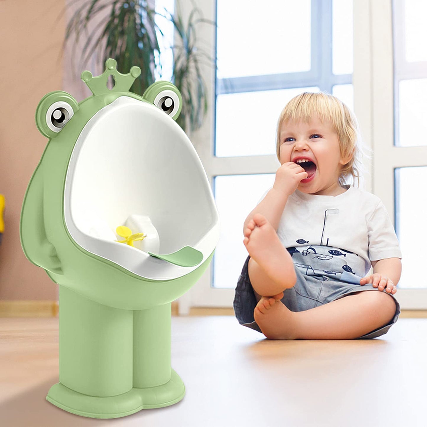 Potty Training Urinal Boy Urinal Kids Toddler Pee Trainer Bathroom Funny Baby Training Potties（Green）