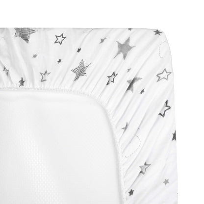American Baby Company 100% Natural Cotton Fitted Pack and Play Sheet 39" x 27" - Soft & Breathable Pack N Play Sheet for Playpen, Playard & Mini Crib Mattress, Navy Whale, for Boys & Girls