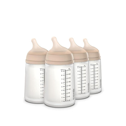 Suavinex Zero Zero Anti Colic Baby Bottle, No 1 Spanish Baby Bottle Brand, Minimizes Bottle Rejection & Nipple Confusion, Perfect for Breastfeeding Babies, 6oz/180mL, Deep Tone, Adaptable Flow Nipple