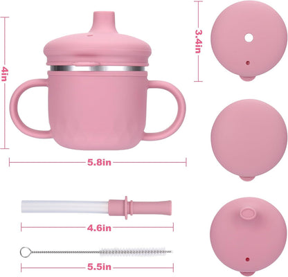 BUSOHA 3 Pack Stainless Steel Baby Bowls with Lid – 2-in-1 Toddler Feeding Bowl Heat-Resistant Spill-Proof Plate Suction Bowls for Kids Baby Toddler Food Feeding