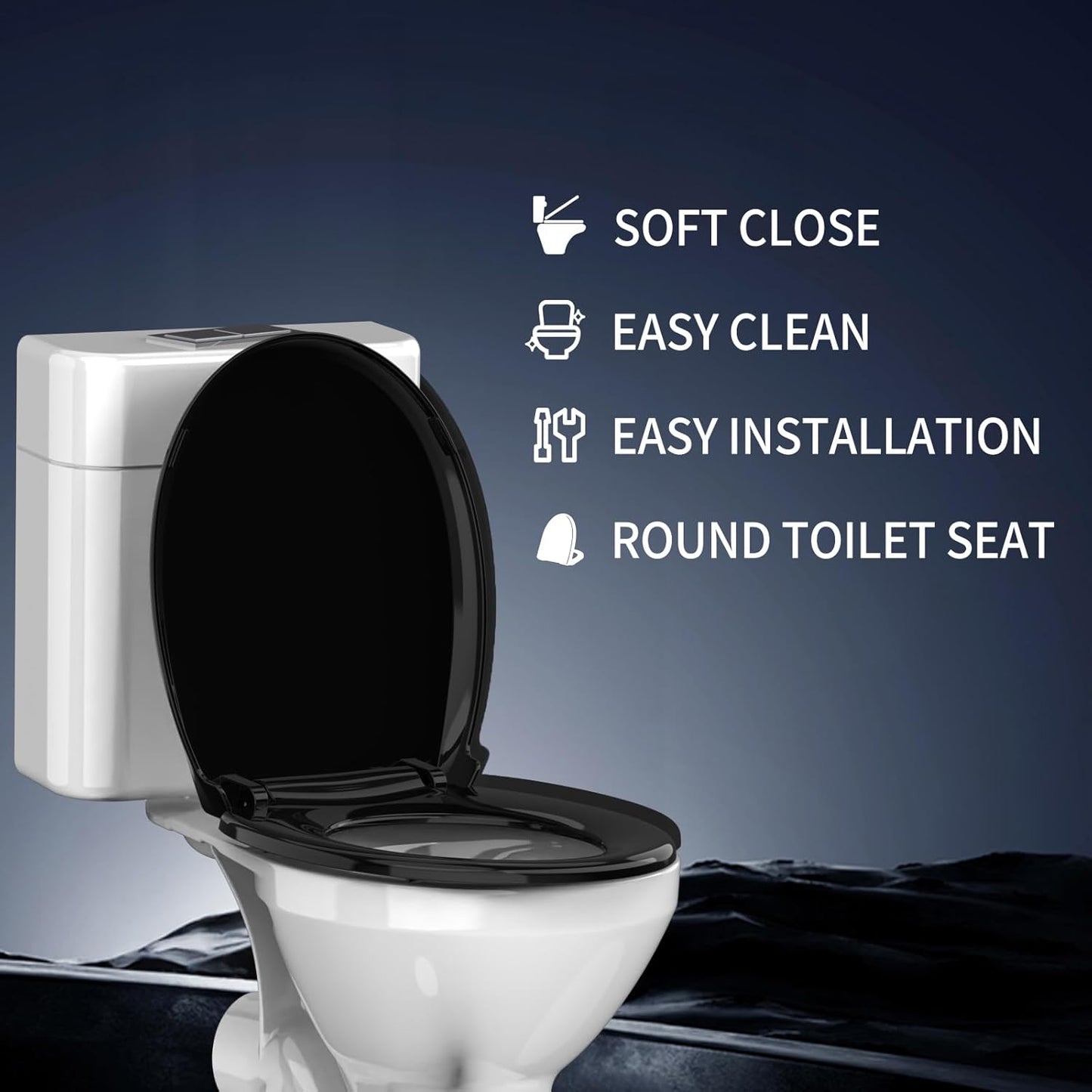 Potty Training Toilet Seat, 16.5" Round White Seat with Built-In Toddler Function, Design for Both Child and Adult,with Detachable Seat Stable .Safe PP Material,Slow Close,Magnets- Round,Easy Install