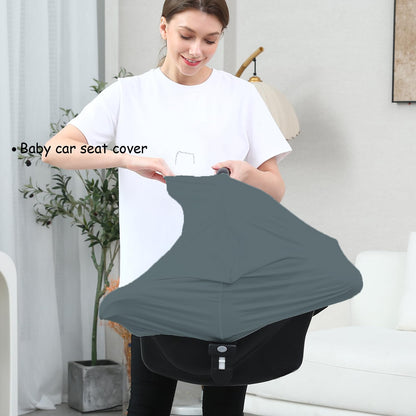 Car Seat Covers for Babies - Multi-use Carseat Canopy Cover Breastfeeding Covers, Stroller Canopy Cover (Navy Dinosaur)