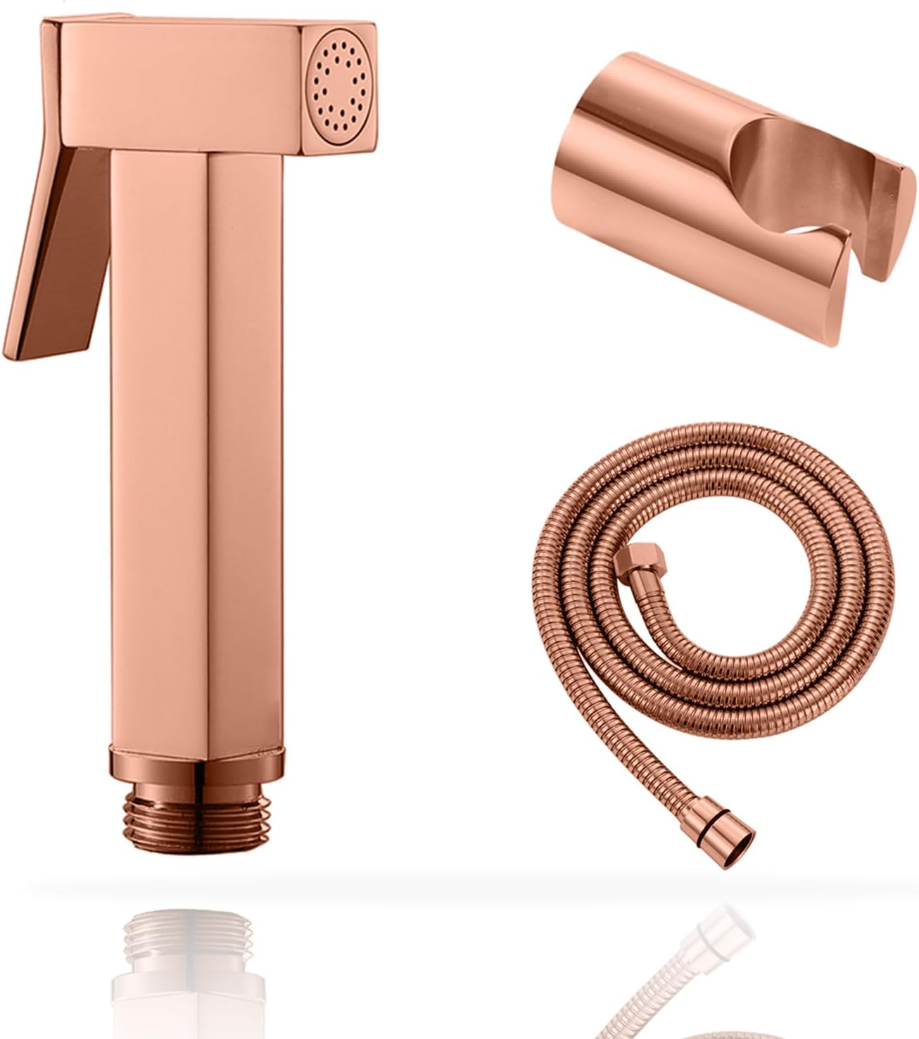 Handheld Bidet Sprayer for Toilet, Cloth Diaper Sprayer with Wall Mounts (ABS) and Hand Held Bidet Bathroom Hose (Stainless Steel), Jet Spray for Toilet, Muslim Shower, Easy to Install (Chrome)