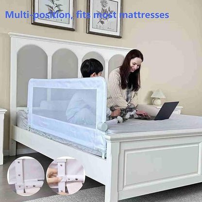 Grelife Foldable Bed Rail for Toddlers, Tall Toddler Bed Rails for Twin, Full, Queen Bed, Baby Bed Rail Guard with Reinforced Metal Frame & Breathable Mesh (1, pearlwhite, 43.0")