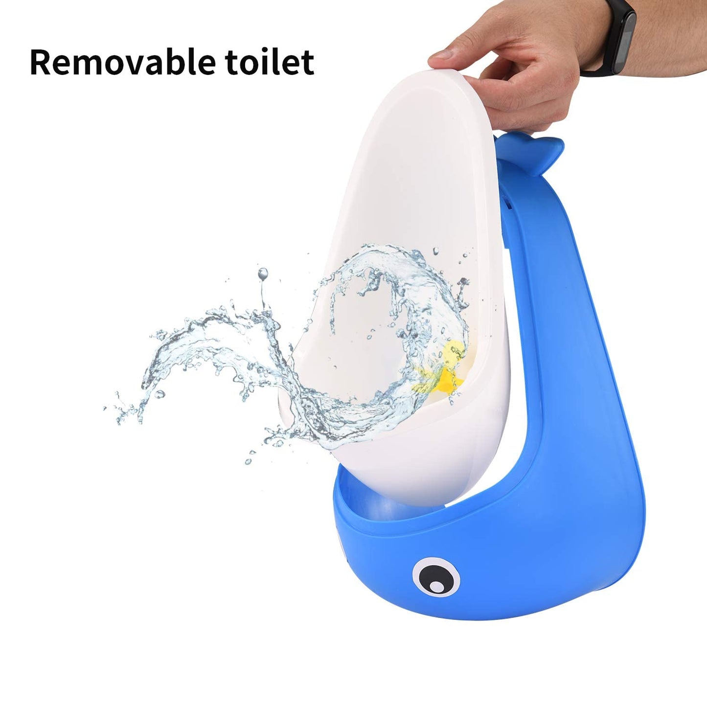 Whale Potty Training Urinal for Boys with Funny Aiming Target , Toddler Boy Toilet Pee Trainer - Gray