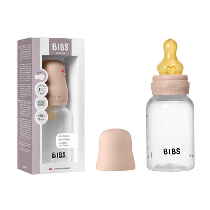 BIBS Baby Bottle 5 oz / 150 ml Silicone Nipple 2 Pack - Anti-Colic, BPA-Free, Round Nipple, Slow Flow, Lightweight & Easy to Clean, Suitable for Newborns 0+ Years - Ivory