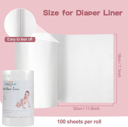 babygoal Baby Cloth Diaper Liners 2 Pack, Rayon from Bamboo Liners for Cloth Diaper Nappy (200 Sheets)