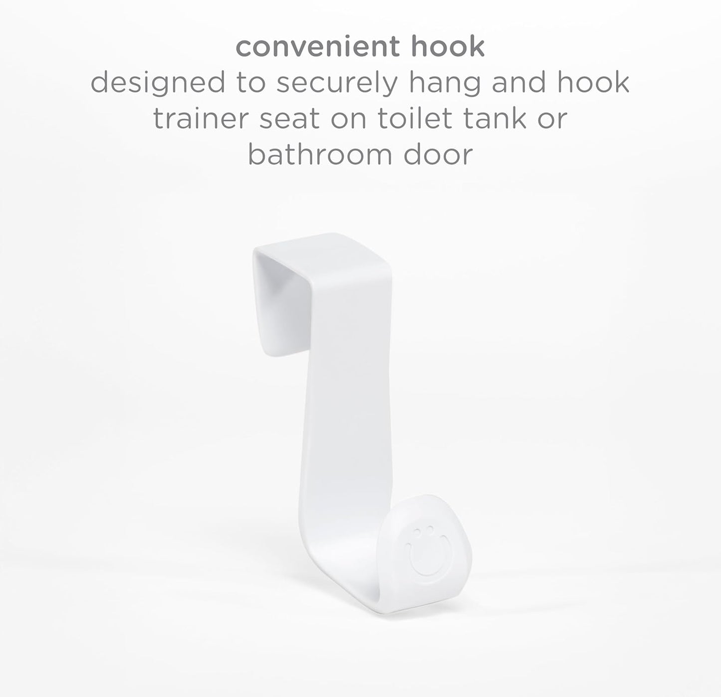 Ubbi Multi-Use Potty and Utility Hook, No Hardware Or Installation Needed, Durable and Sturdy to Hang Over Toilet Tank Or Door, Polypropylene, White