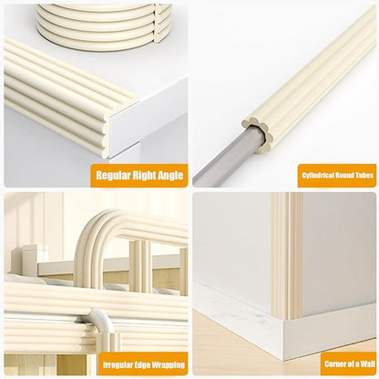 Edge Protector for Baby Proofing, Corner Protector Baby, Desk Edge Cushion, Extra-Wide Soft Foam Padding Self Adhesive Furniture Corner Guard Bumper for Table, Fireplace 16.4ft Brown