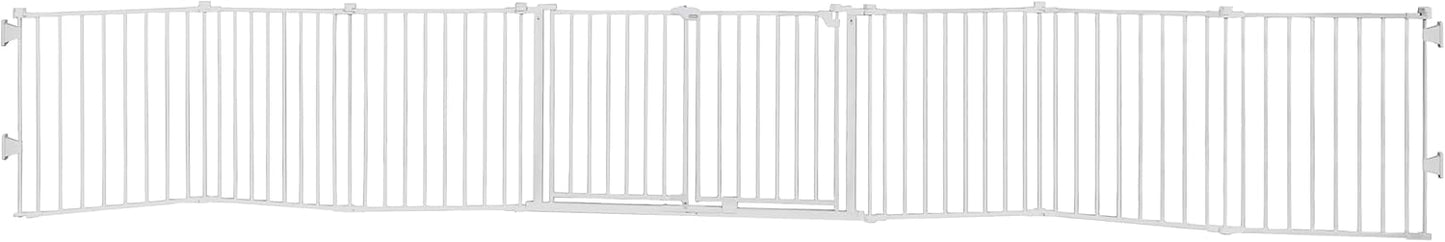 Regalo Safety 192" Super Wide Baby Gate & Play Yard, 2-in-1 Convertible Extra Wide Safety Barrier, Hardware Mounted for Toddlers & Pets, Tested & Safe for 30 Years, American Designed & Owned, White