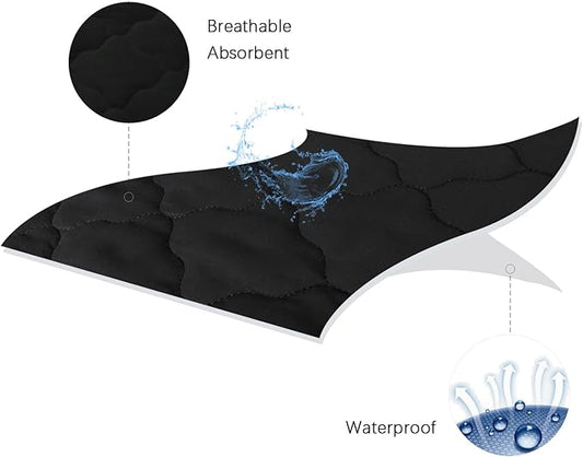 Pack and Play Mattress Protector Sheets Fitted Waterproof Playard Mattress Pad Cover, Compatible with Graco Pack n Play & Dream On Me & Pamo Babe, Playpen/Playard Sheet, Black, 39" x 27"