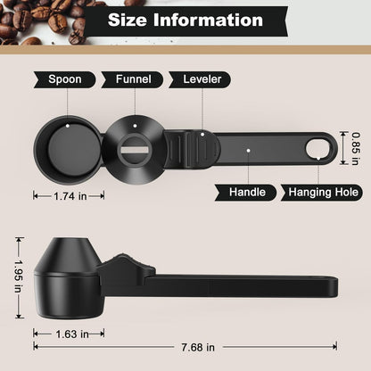 Coffee Scoop With Funnel, Precise Measuring For Ground Coffee, Protein/powder/hot Cocoa, Fits Reusablebaby Formula Dispensers & K Cups