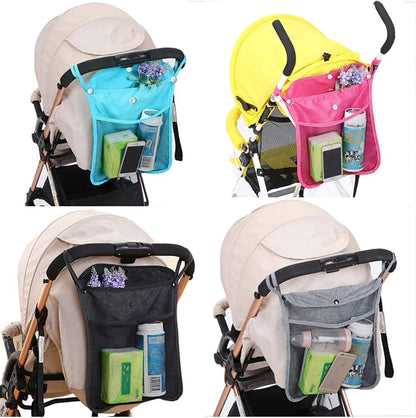 Baby Stroller Organizer,Black,Umbrella stroller organizer,Extra pockets to store snacks/wipes items,Holds water bottles, toddler sweat shirt etc (Black)