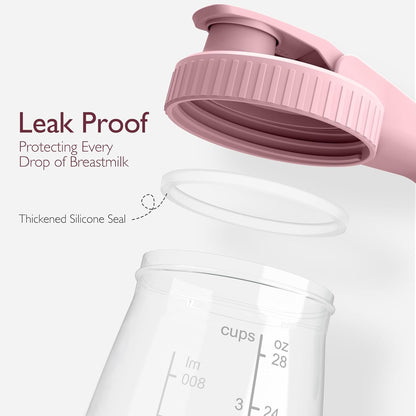Momcozy Breast Milk Pitcher, Resistant to Heat and Cold Abrupt Temp Swings, No Leak Glass Breast Milk Fridge Storage Container with Wide Mouth, Fast Baby Formula Maker, Green