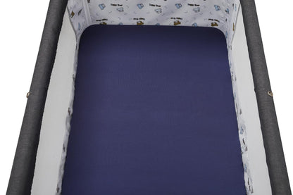 Bassinet Sheet Set 2 Pack Snug Fitted Bedside Sleeper Bassinet Sheets, Stretchy Ultra Soft, Unisex Boy Girl, Light Blue & Dinosaur