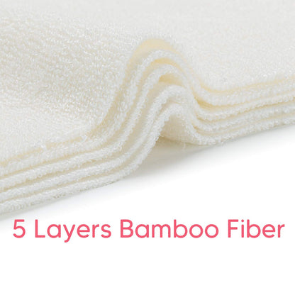 Damero 5-Layer Reusable Diapers Baby Inserts, 12PCS Cloth Diaper Inserts with an Extra Storage Bag