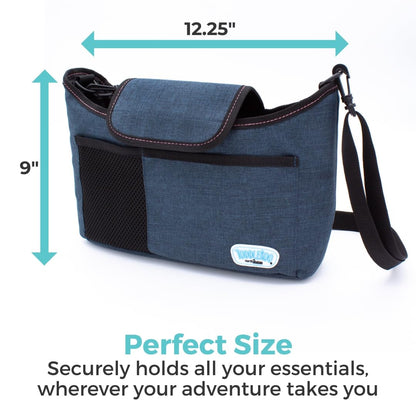 Toddleroo by North States - Baby Stroller Organizer: Universal Stroller Caddy with Cup Holder - Adjustable Storage Attachment for Strollers - Navy