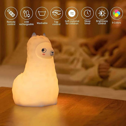 Baby Night Light for Car Seat- Dimming Function 9 Colors Changing Eye Caring Portable Rechargeable & Timing Bedside Lamp Light Up Toddler Bed Room Travel Essentials Squishy Silicone Infant BPA Free