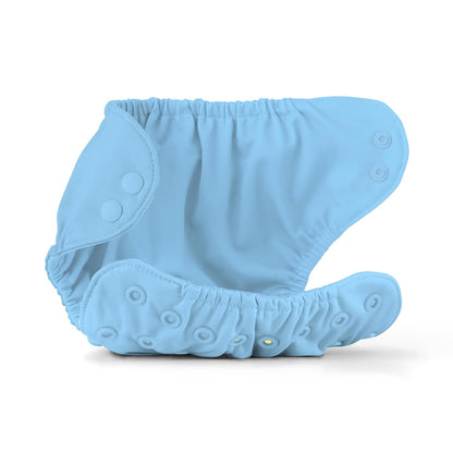 Esembly Cloth Diaper Cover - Reusable Swim Diaper, Waterproof, Breathable - Adjustable Outer Layer Over Absorbent Inner for Blowout Protection - Sea Glass, Size 2 (18-35lbs)