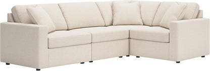 Signature Design by Ashley Modmax Coastal Press-Back Swivel Glider Rocker Recliner with Machine Washable Cover, Hidden Storage Compartments and 2 Bolster Pillows, Beige - Colors B