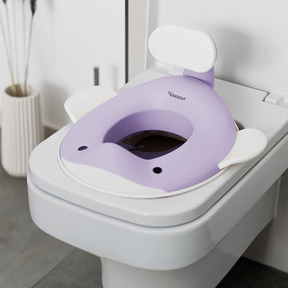 Kindsgut Whale Potty Training Seat for Toddlers – Kids Toilet Seat with Backrest, Non-Slip, Fits Round & Oval Toilet Seats, Designed in Germany, Peach