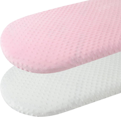 Dot Bassinet Sheet Set 2 Pack Stretch Fitted Bedside Sleeper Bassinet Sheets Sheets,Ultra Soft, for Baby Girls and Boys Light Green Dinosaur