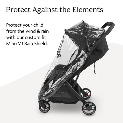UPPAbaby Minu V3 Rain Shield - Waterproof and Windproof Coverage - Ventilated Design - Quick Attachment - Easy Access to Child