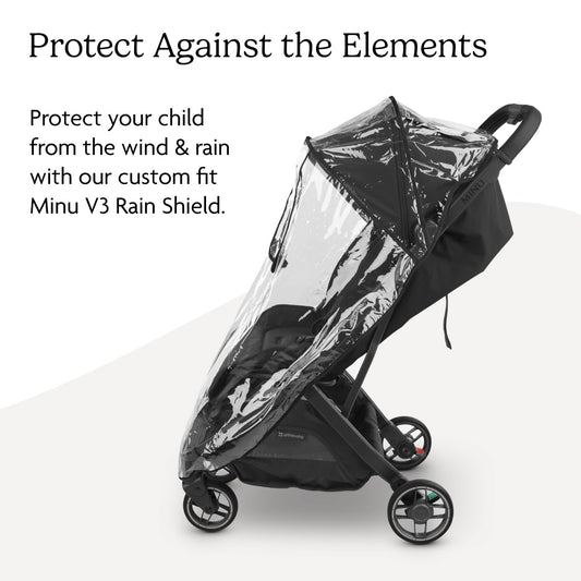 UPPAbaby Minu V3 Rain Shield - Waterproof and Windproof Coverage - Ventilated Design - Quick Attachment - Easy Access to Child