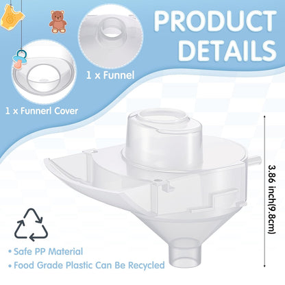 Remerry 1 Set Replacement Funnel Compatible with Baby Brezza Formula Pro Advanced Replacement Parts Funnel and Cover Compatible with Baby Formula Dispenser, Clear, Easy to Use and Clean
