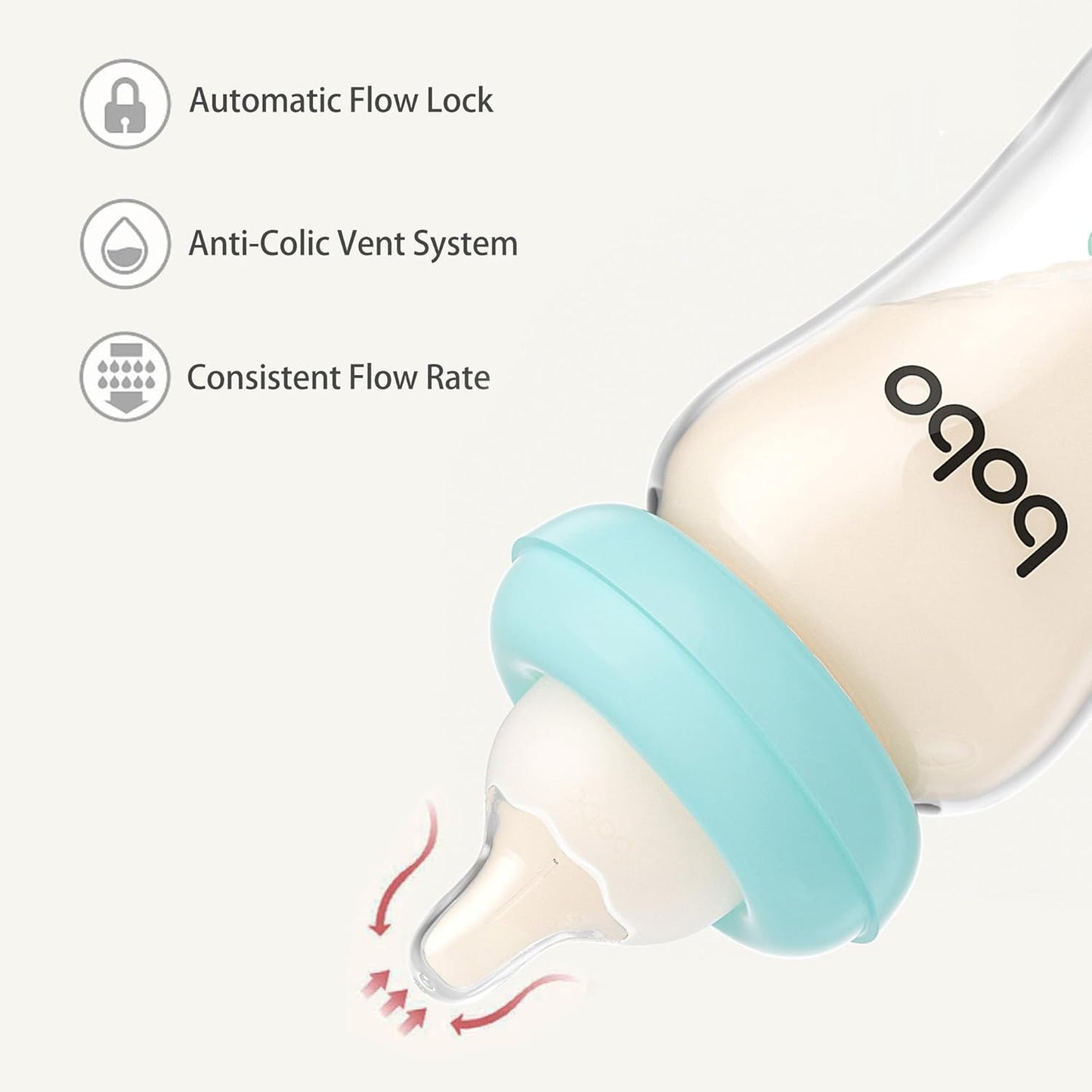 YOHKOH Natural Glass Baby Bottle with Level 1 Slow Flow Nipple, Newborn Anti-Colic Baby Bottles, Wide Neck Mushroom Baby Glass Bottle (Multicolour-A, 3.4oz (Pack of 4))