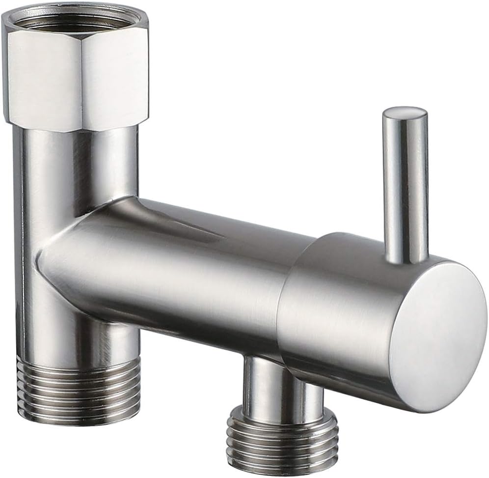 Handheld Sprayer Kit with Adjustable Jet Spray for Toilet, Double Shut-Off Design Chrome Finish