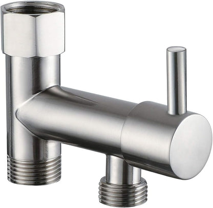 Handheld Sprayer Kit with Adjustable Jet Spray for Toilet, Double Shut-Off Design Chrome Finish