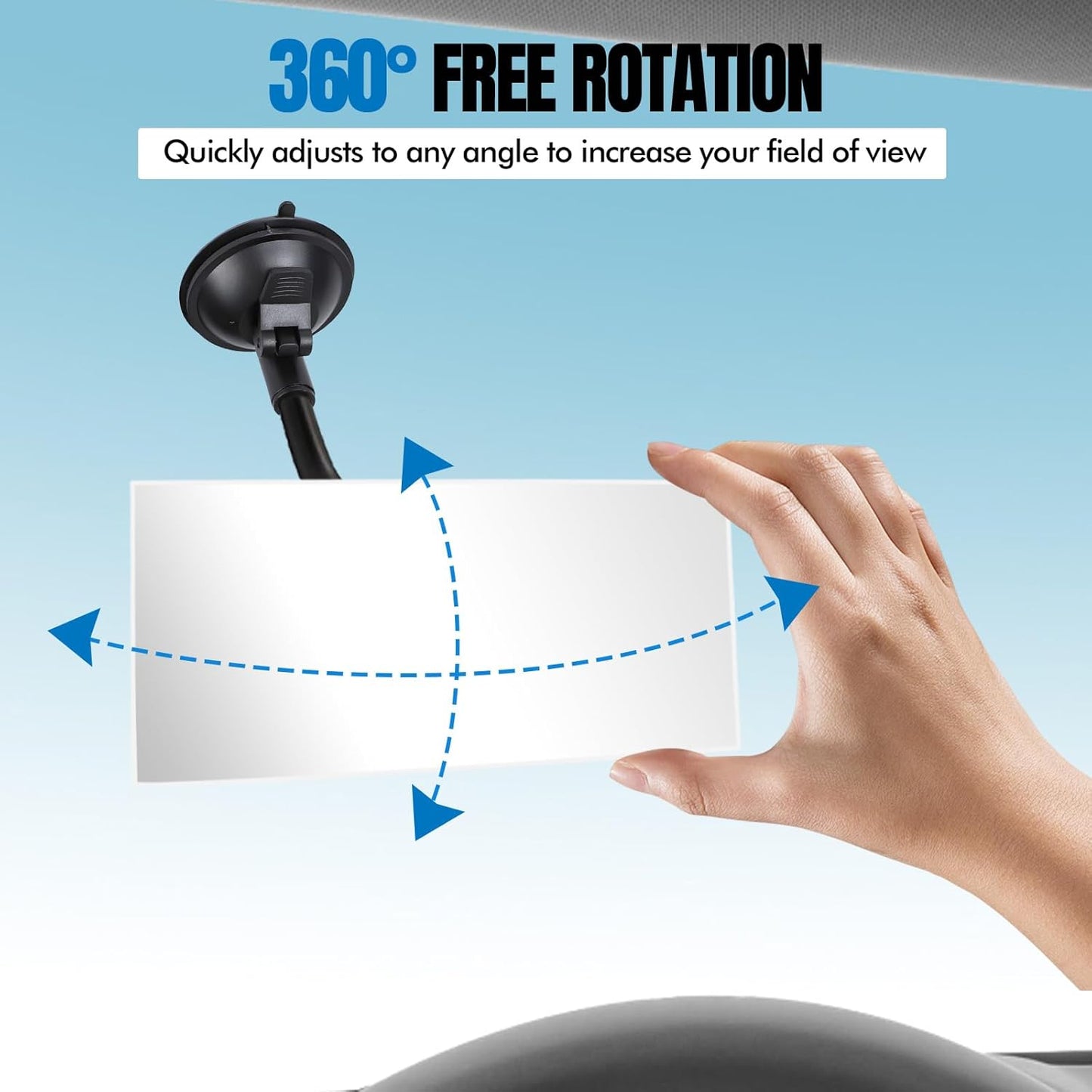 Hovom Suction Cup Baby Car Mirror, Rear Facing Baby Mirror for Cars, 360° Adjustable & HD Wide Angle Convex Interior Rear View Mirrors for Windshield, Universal Car Accessories