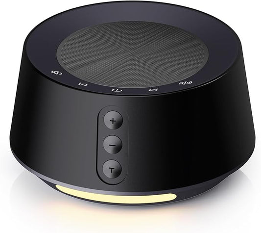 BGOVERSS White Noise Machine with Night Light – 20 Soothing Sounds, 10 Color Lights, 5 Timer Settings & Memory Function, Portable Sleep Sound Machine for Baby Nursery, Kids & Adults, Black