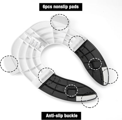 PandaEar Toilet Seat Cover | Folding Travel Toilet Seat for Children and Potty Training | Portable Silicone Toilet Seat for Toddlers, Boys & Girls with Non-Slip Silicone Pads -Panda