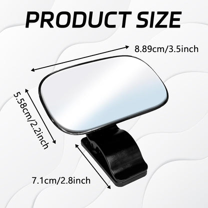 Car Seat Mirror for Baby Rear Facing, 3.5" x 2.2" HD Glass 360 Degree Adjustable Curved Large View Mirror, Wide Angle Convex Clip-on Mirrors for Rear Child Observation, Car Interior Accessories