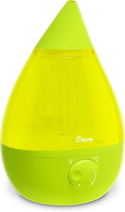 Crane Ultrasonic Cool Mist Humidifier for Bedroom, Baby Nursery, Kids Room, Plants, or Office, Large 1 Gallon Tank, Filter Optional, Clear and White
