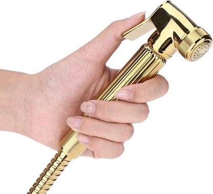 Bidet Sprayer, Solid Brass Wall Mount Shower Toilet Bathroom Handheld Diaper Spray Shattaf Kit Bathroom Diaper Sprayer Toilet, Gold