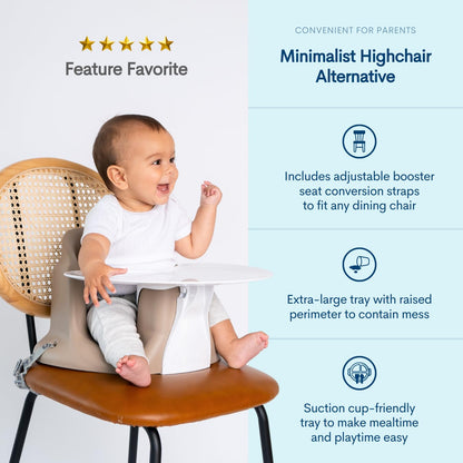 Upseat – The Original Ergonomic Baby Floor & Booster Seat with Tray, Developed with Physical Therapists for Upright Posture & Healthy Hip Development, 4–24 Months, Dishwasher-Safe Extra-Large Tray