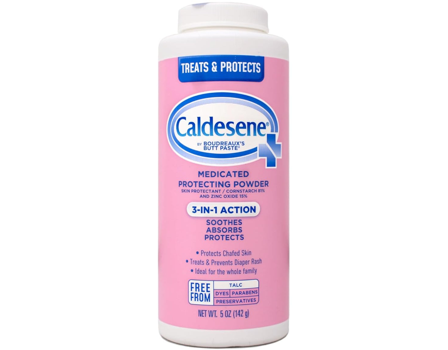 Caldesene Medicated Protecting Body Powder with Zinc Oxide and Cornstarch, Talc-Free Baby Powder Soothes & Protects, 5 Oz.