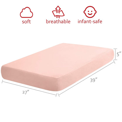 Pack and Play Sheets, 2 Pack Mini Crib Sheets, Stretchy Playard Fitted Sheet, Compatible with Graco Pack n Play, Soft and Breathable Material, Planet & Flower