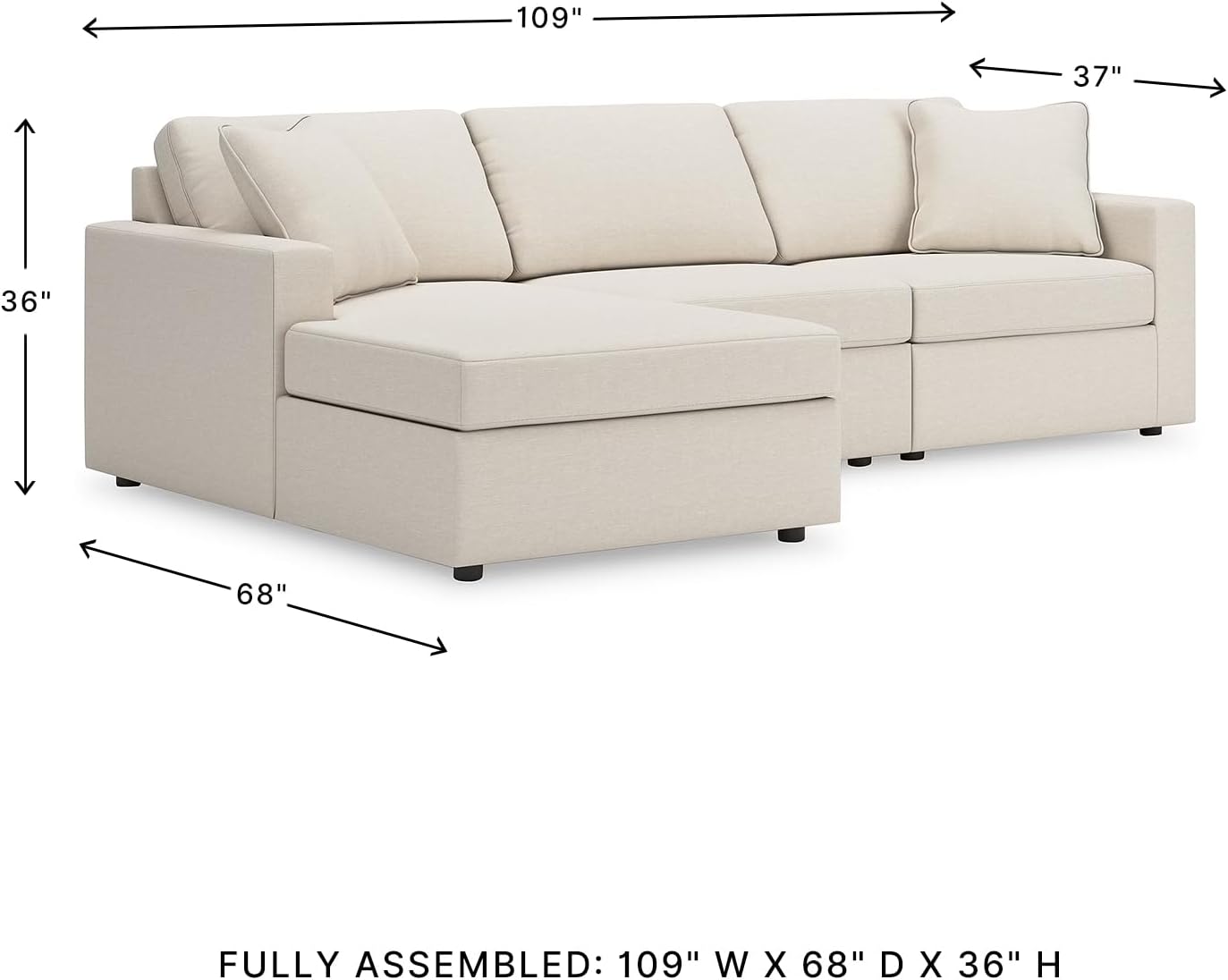 Signature Design by Ashley Modmax Coastal Press-Back Swivel Glider Rocker Recliner with Machine Washable Cover, Hidden Storage Compartments and 2 Bolster Pillows, Beige - Colors A