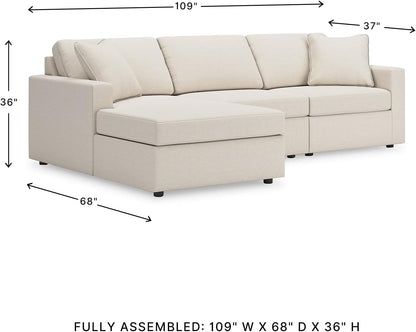 Signature Design by Ashley Modmax Coastal Press-Back Swivel Glider Rocker Recliner with Machine Washable Cover, Hidden Storage Compartments and 2 Bolster Pillows, Beige - Colors A