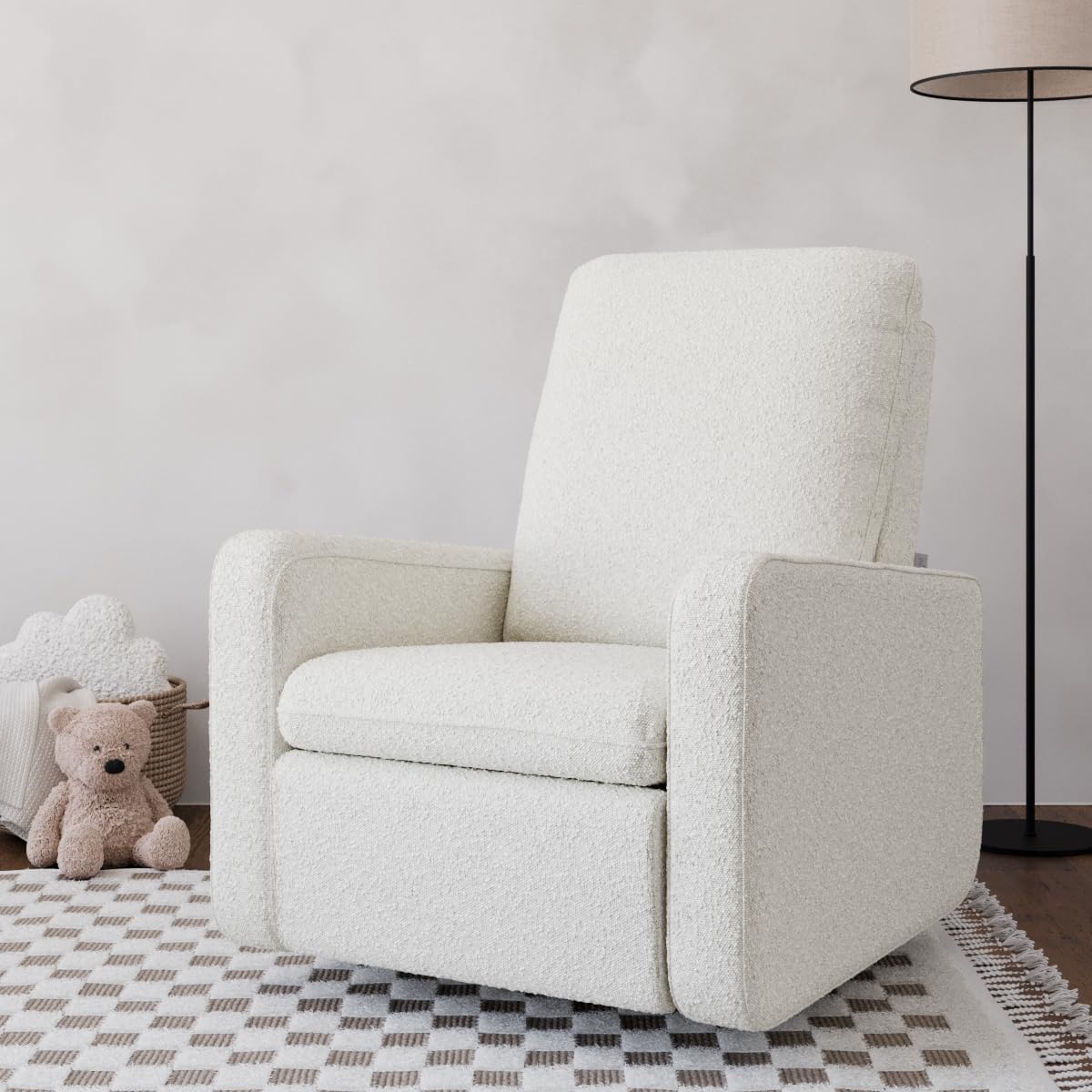 Graco Teddi Power Recliner Swivel Glider, Electronic Power Recline, Oeko-TEX 100 Certified, USB-A & USB-C Charger, Premium Cushioning & Comfort – (Ivory Basketweave)