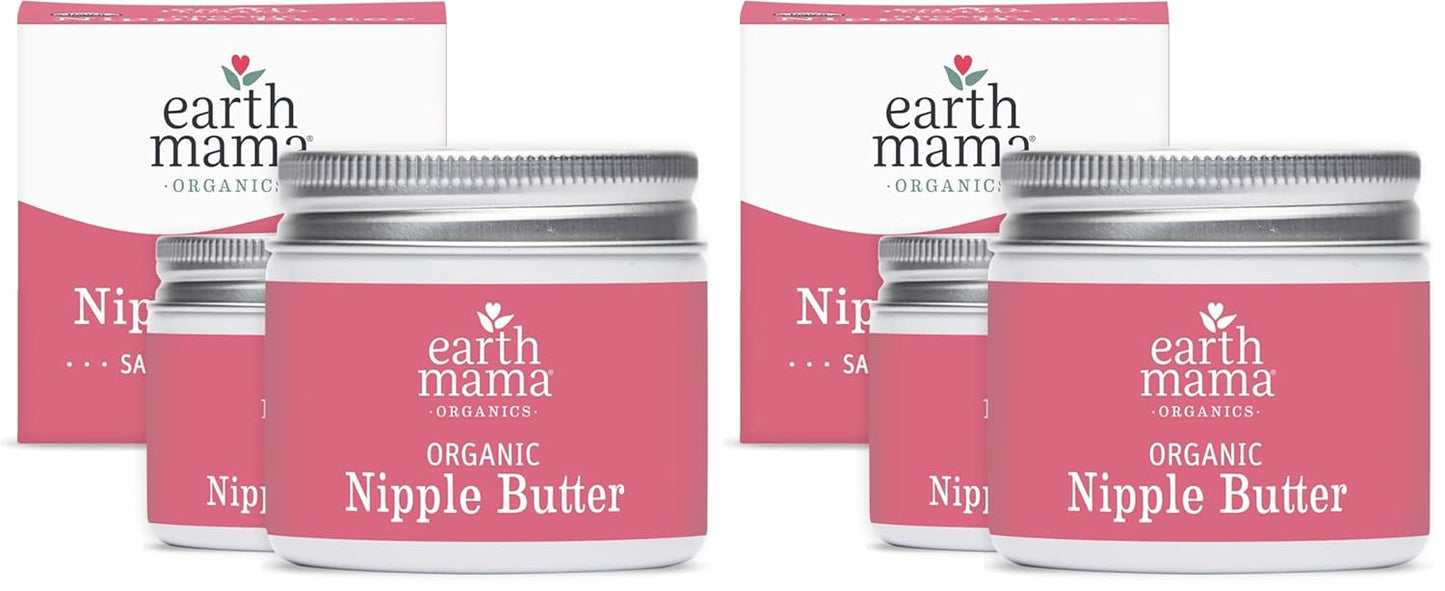 Earth Mama Organic Nipple Butter™ | Nipple Cream Safe for Breastfeeding | Postpartum Essentials for Nursing | Non Lanolin Nipple Cream, 2-Fluid Ounce